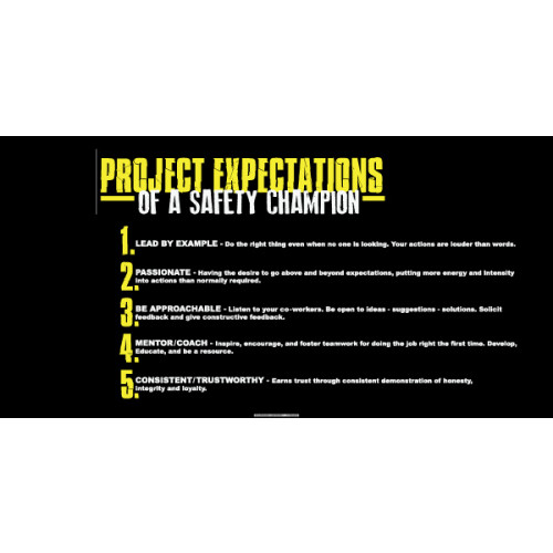 Project Safety Expectations - of a Safety Champion