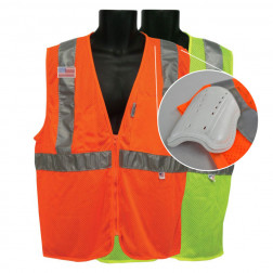 All mesh vest 2 pocket vest with SafeShield shoulder inserts