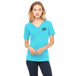 Bella & Canves Ladies Relaxed Short Sleeve V Neck
