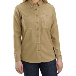 Carhartt TW147 Women's Flame-Resistant Force Relaxed Fit Lightweight Long-Sleeve Button-Front Shirt